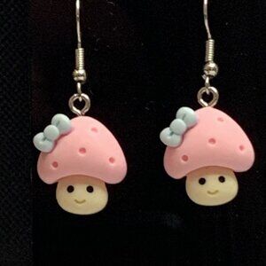 Mushroom Earring, Mario Earring, Funny Food Earring, Food Jewelry, Princess